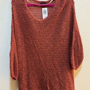 Torrid Women's Slub Pull-Over Rust Open-Knit Sweater. 1x NWT